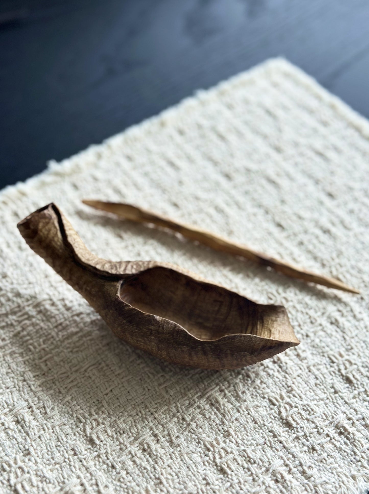 Handmade Phoebe Wood Leaf Tea Scoop