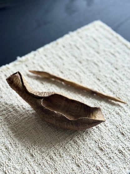 Handmade Phoebe Wood Leaf Tea Scoop