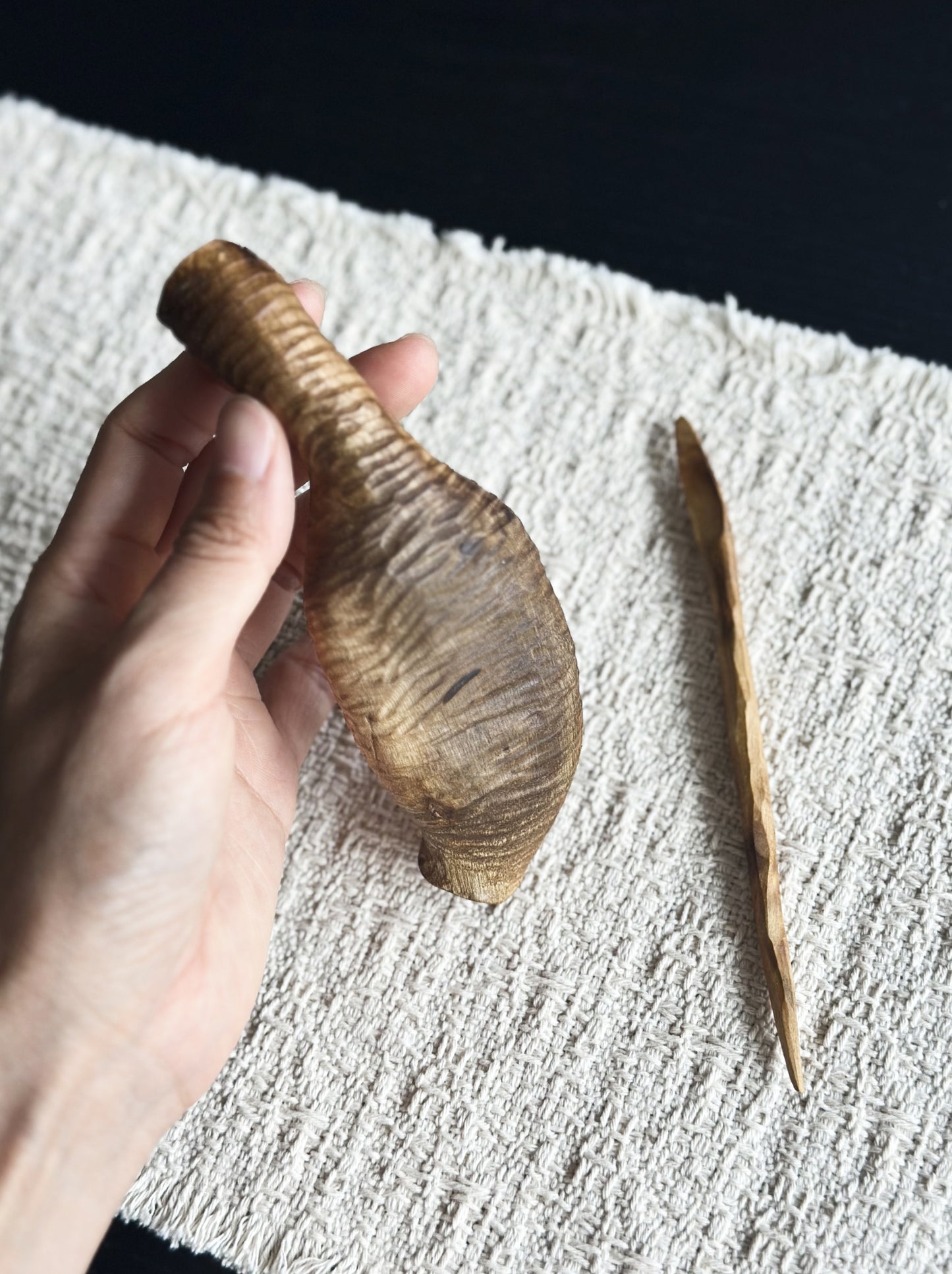Handmade Phoebe Wood Leaf Tea Scoop