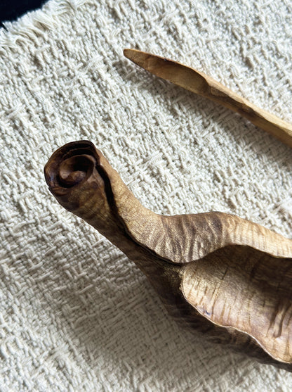 Handmade Phoebe Wood Leaf Tea Scoop