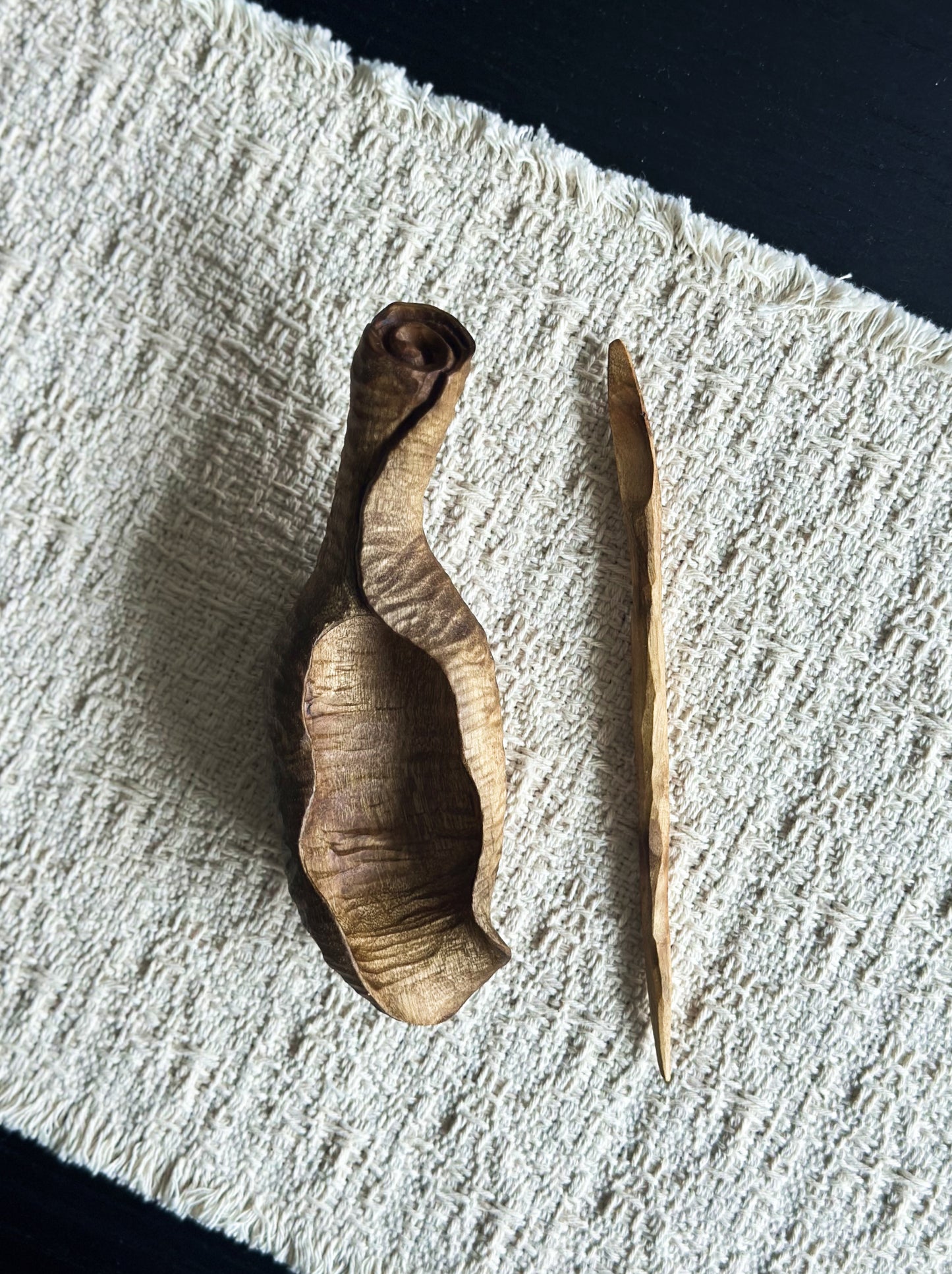 Handmade Phoebe Wood Leaf Tea Scoop