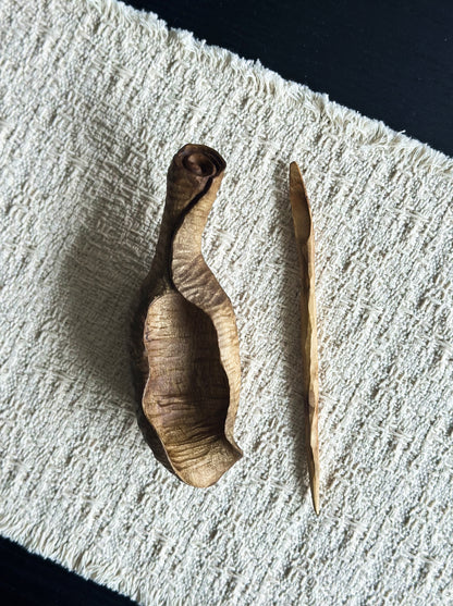 Handmade Phoebe Wood Leaf Tea Scoop