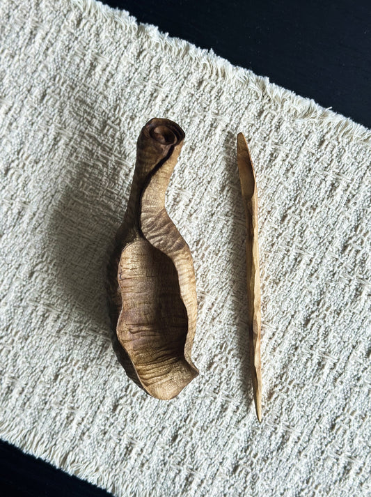 Handmade Phoebe Wood Leaf Tea Scoop