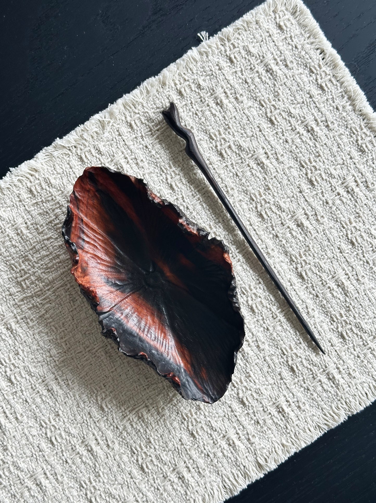 Handmade Red Rosewood Lotus Tea Scoop