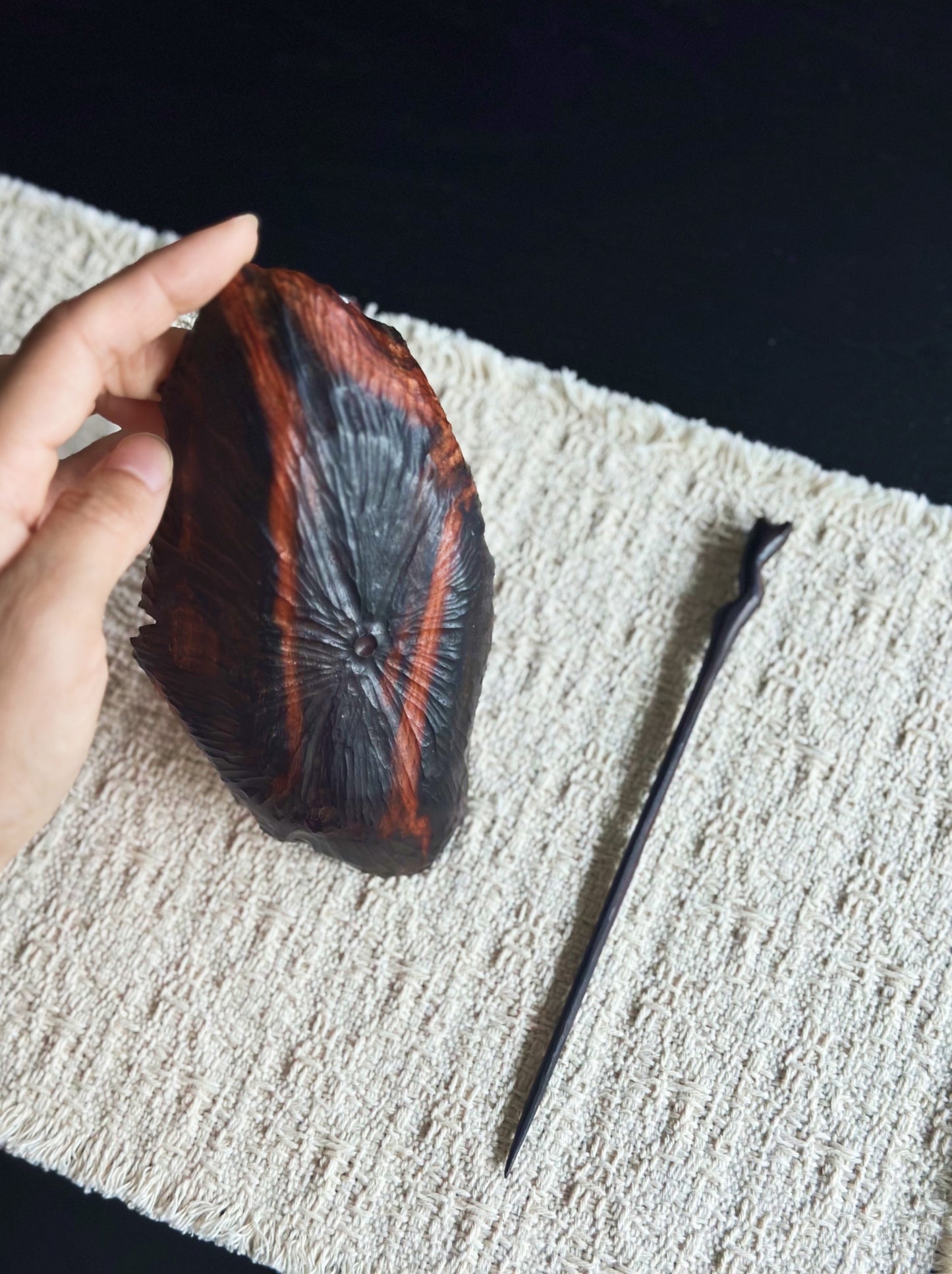 Handmade Red Rosewood Lotus Tea Scoop