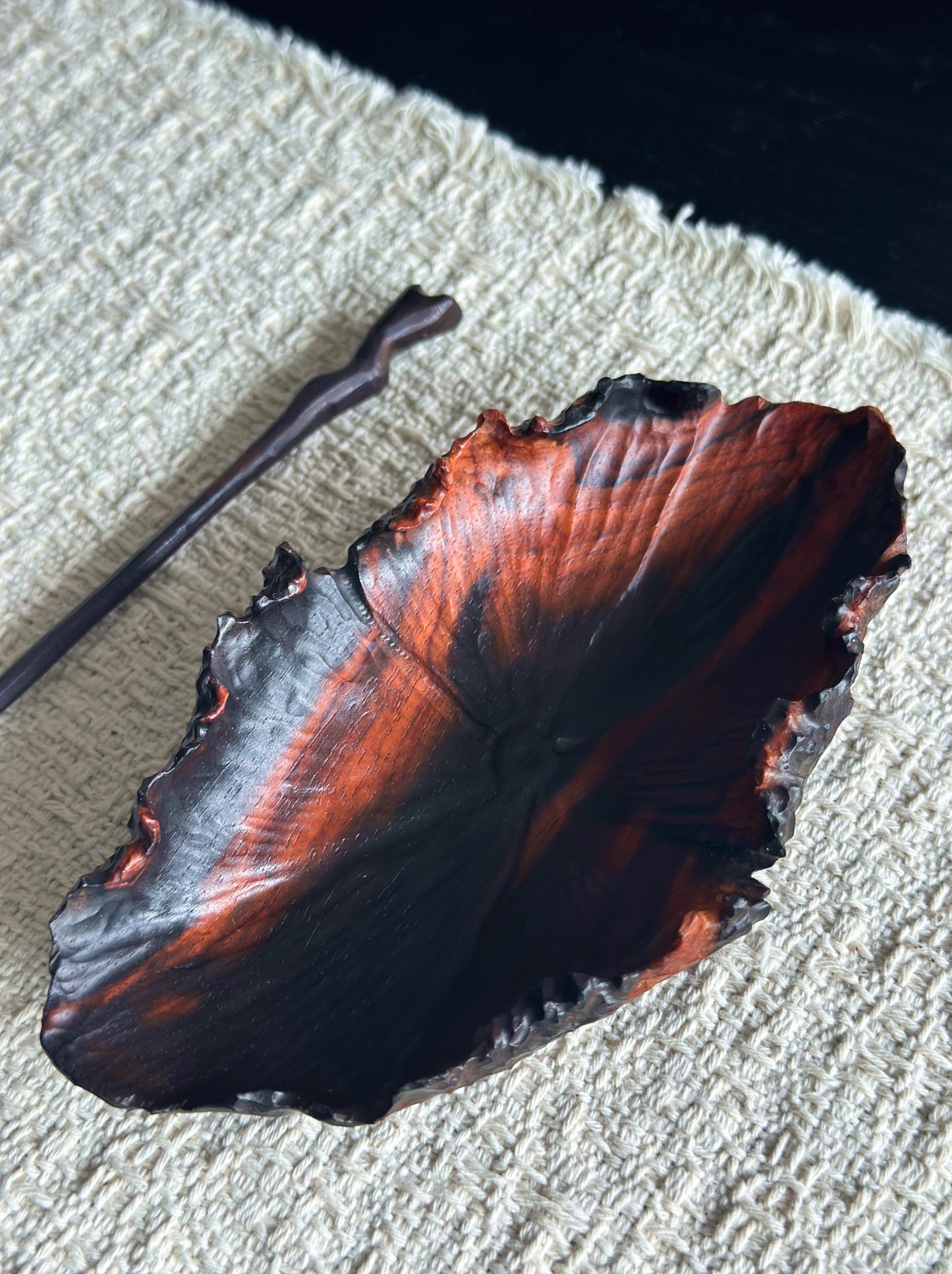 Handmade Red Rosewood Lotus Tea Scoop