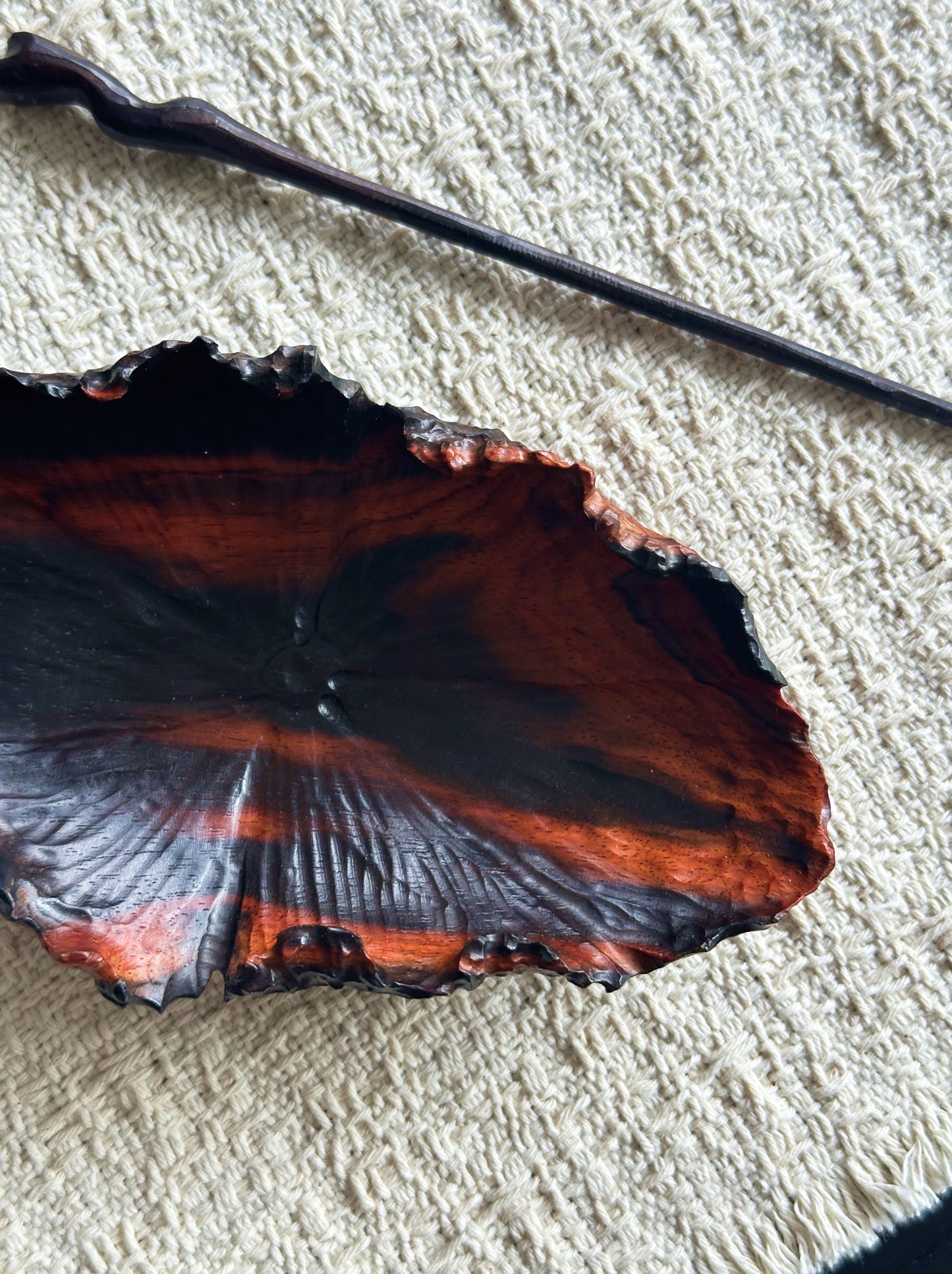 Handmade Red Rosewood Lotus Tea Scoop