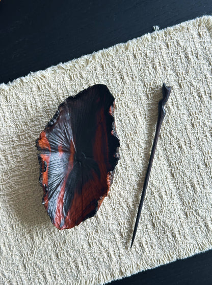 Handmade Red Rosewood Lotus Tea Scoop